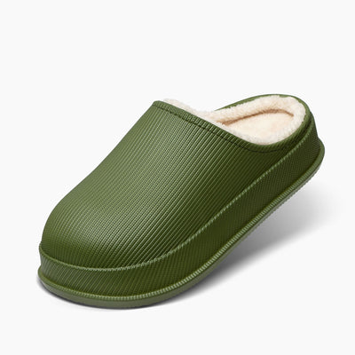 Cloud Slides - Cozy Fur Green